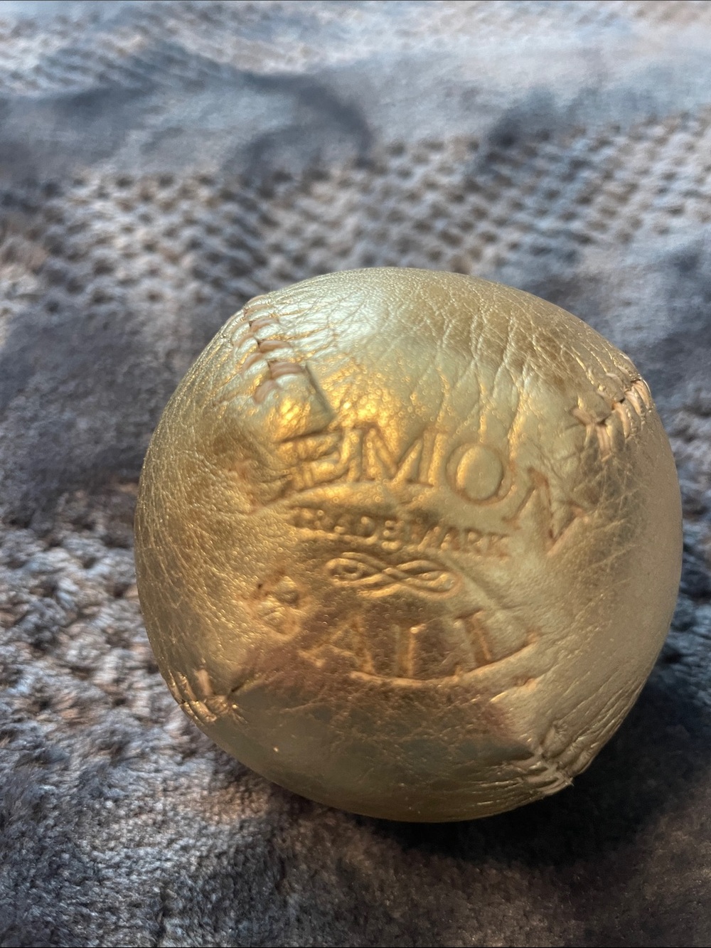 Vintage Gold Metallic Leather “Lemon Ball”